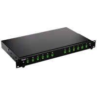 Patchpaneel, 19 inch, 1HE, leeg, zwart, Fibrain