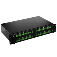 Patchpaneel, 2HE, leeg, 19 inch, zwart, Fibrain